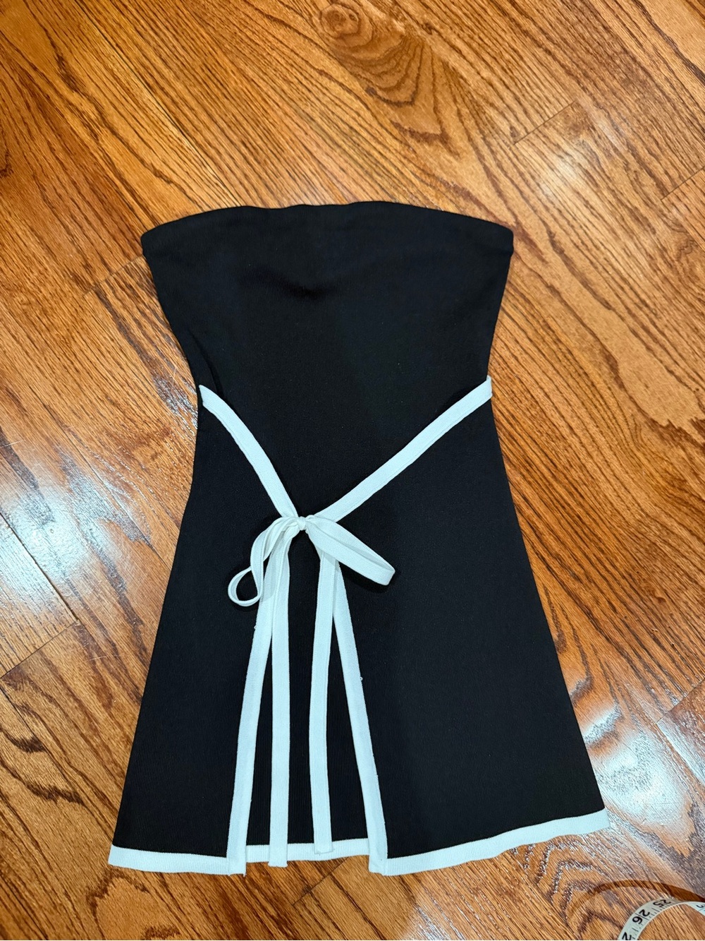 Altar'd State Black Strapless Dress with White Trim
